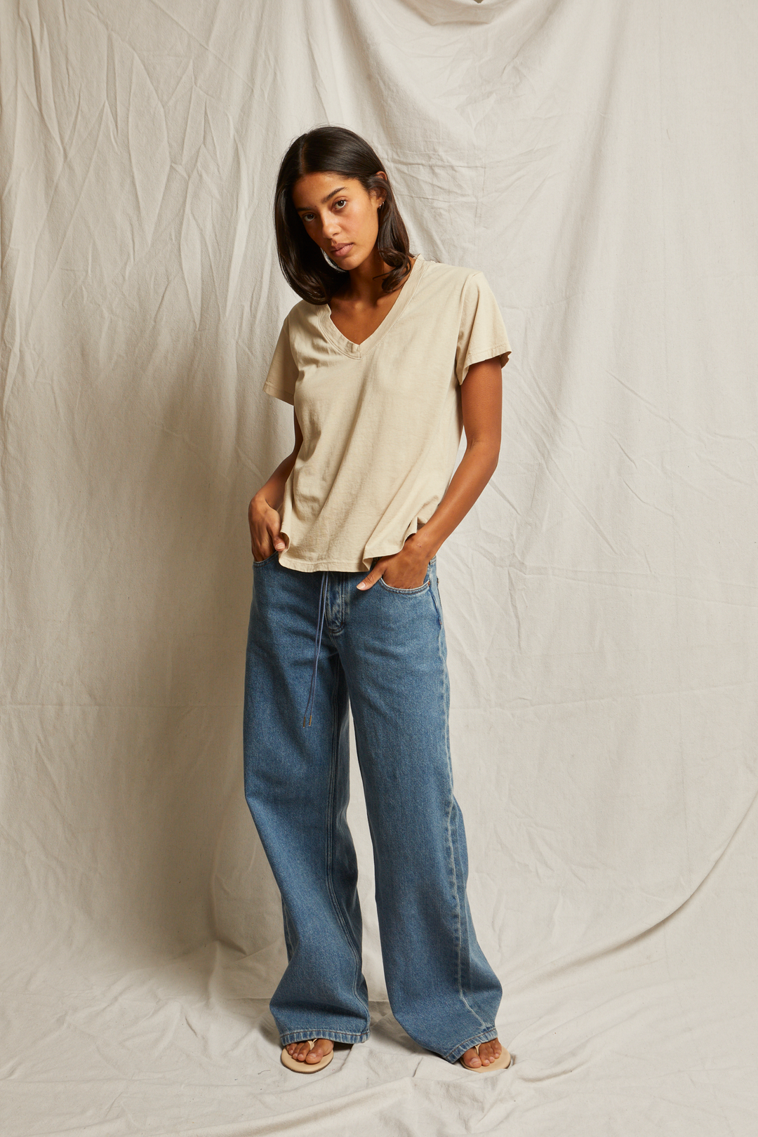 HENDRIX V-NECK TEE-PUTTY - Kingfisher Road - Online Boutique