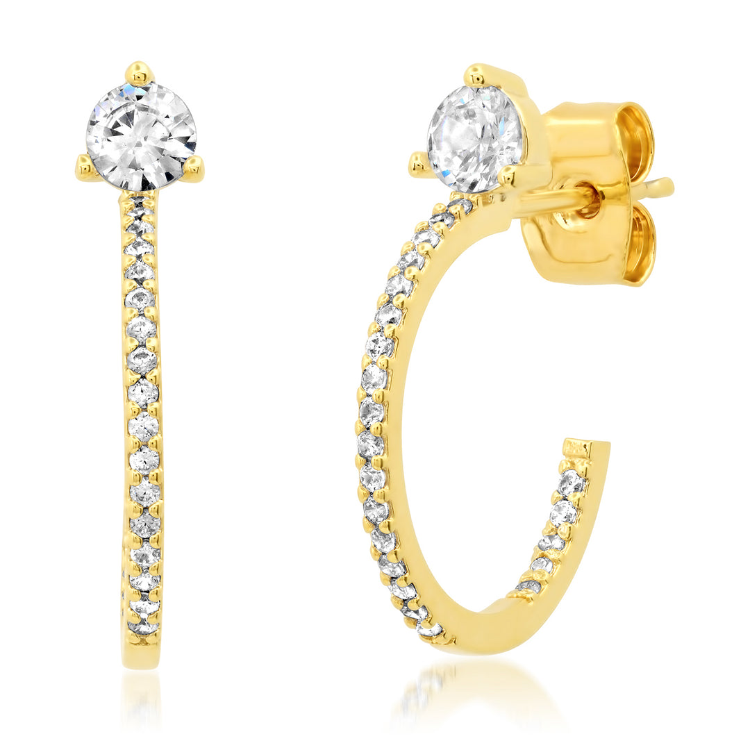 CZ STUD HUGGIE-GOLD - Kingfisher Road - Online Boutique