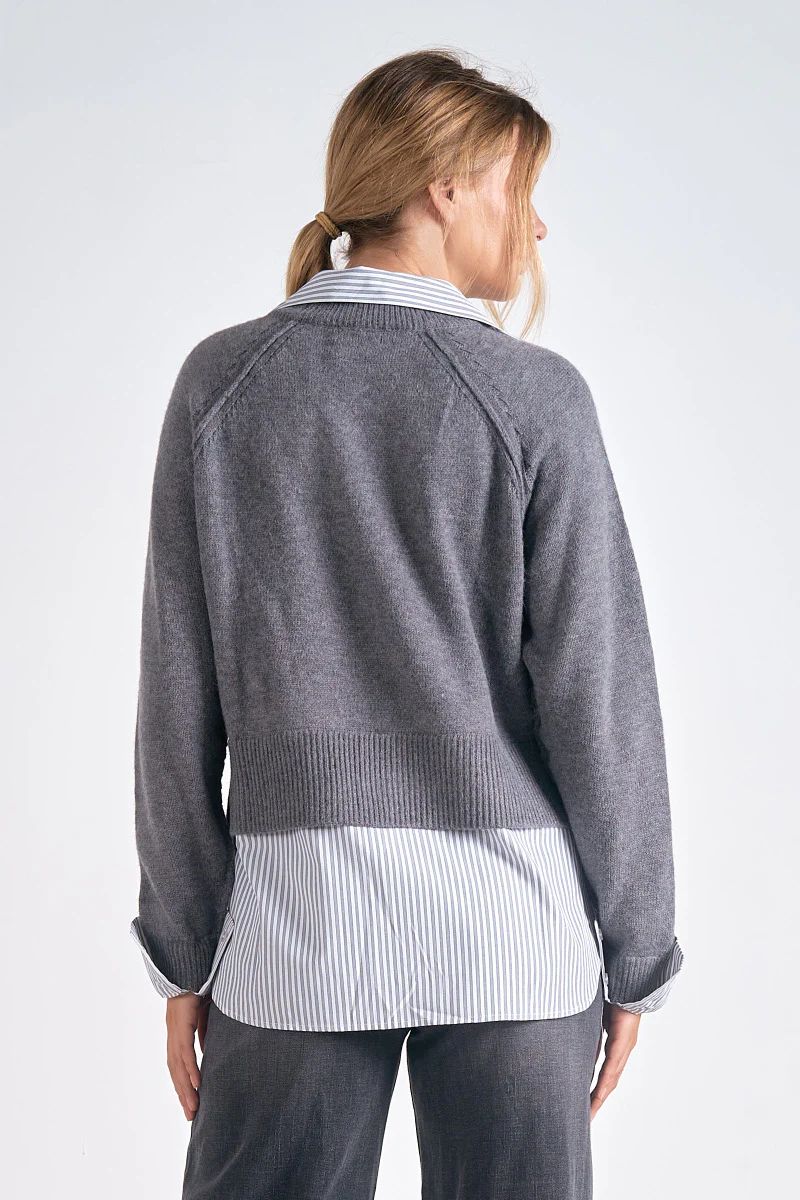 SORAYA SWEATER TOP-GREY/BLACK