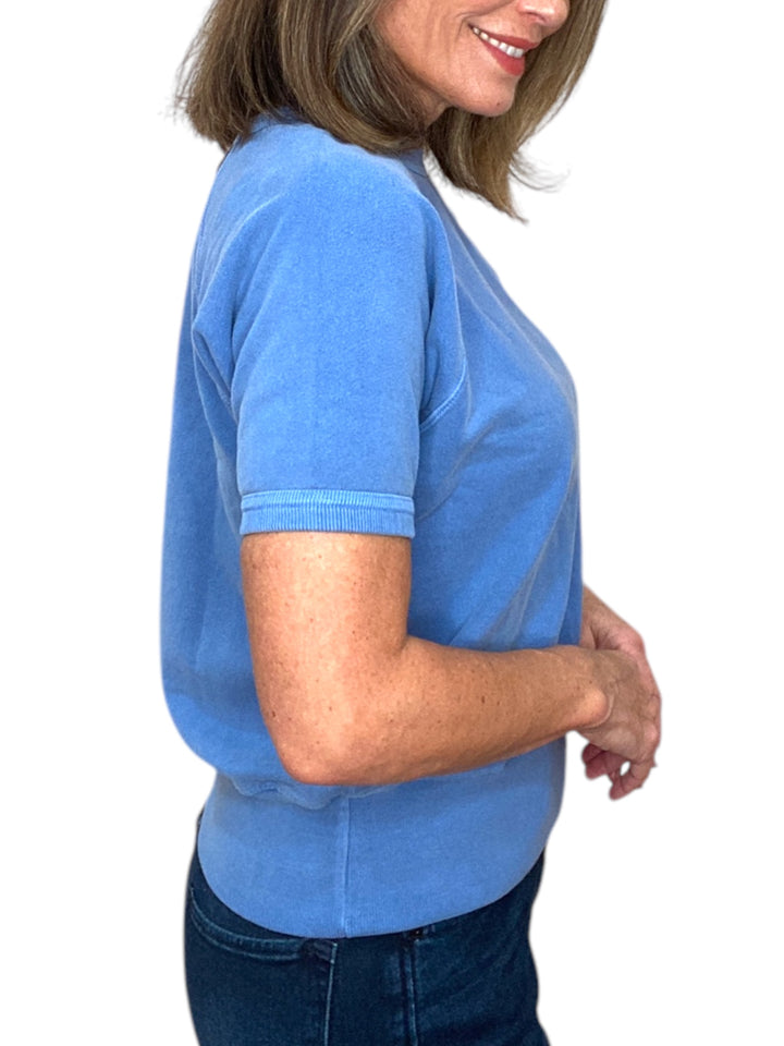 RAGLAN SHORT SLEEVE TOP-FRENCH BLUE