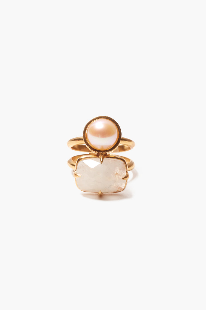 MOONSTONE DOUBLE BAND RING - Kingfisher Road - Online Boutique