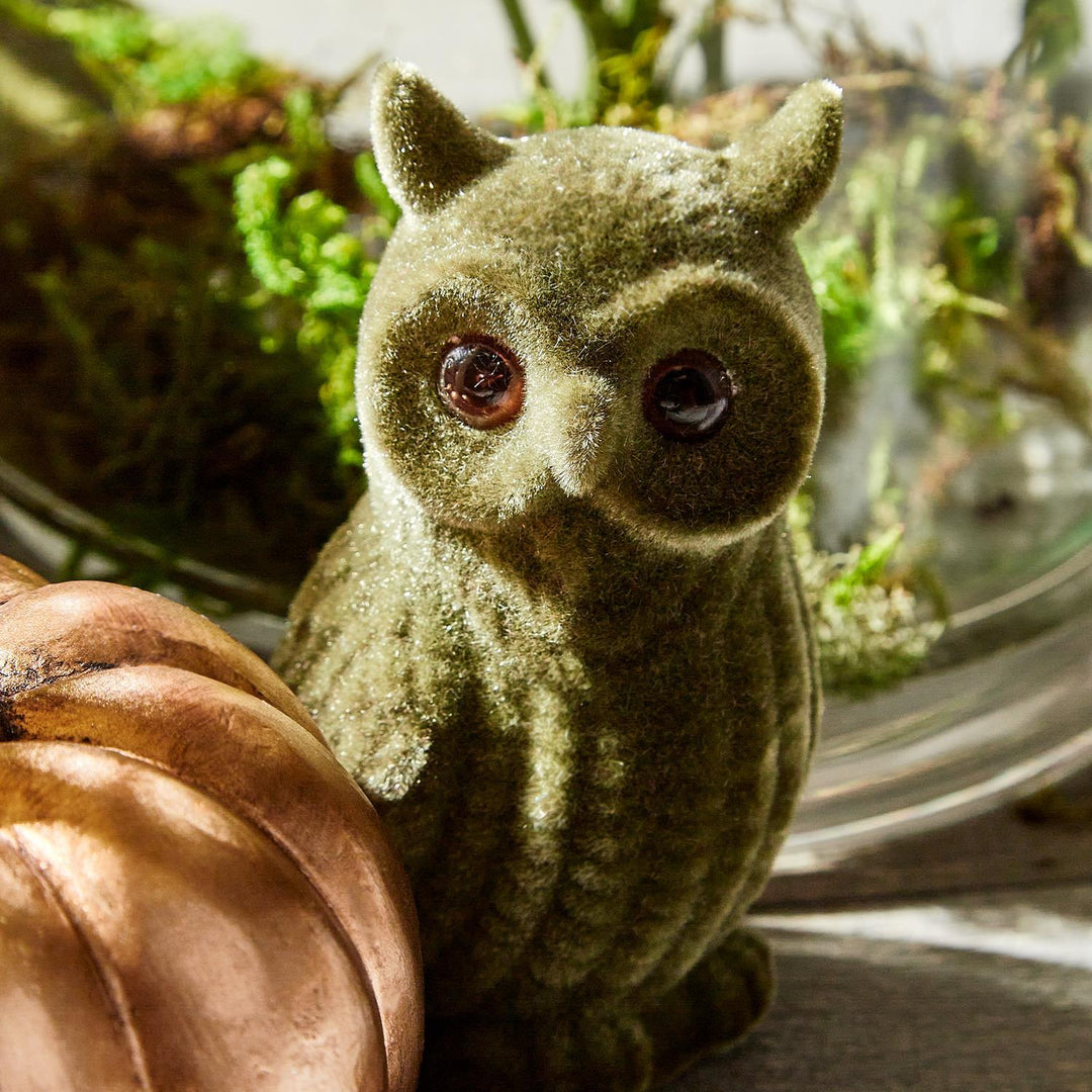 WOODLAND WHOOT FLOCKED MINI OWL