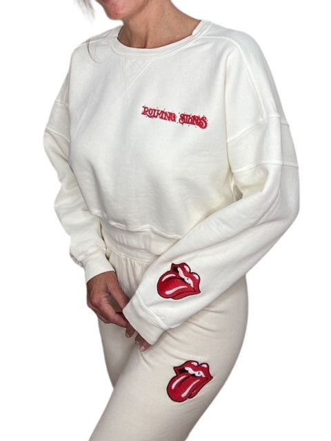 ROLLING STONES '72 US TOUR SWEATSHIRT-CREAM