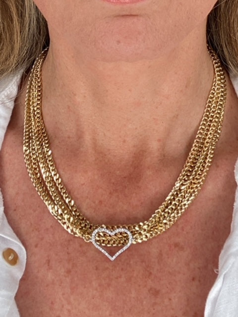PACHY MULTI CHAIN HEART NECKLACE-GOLD - Kingfisher Road - Online Boutique