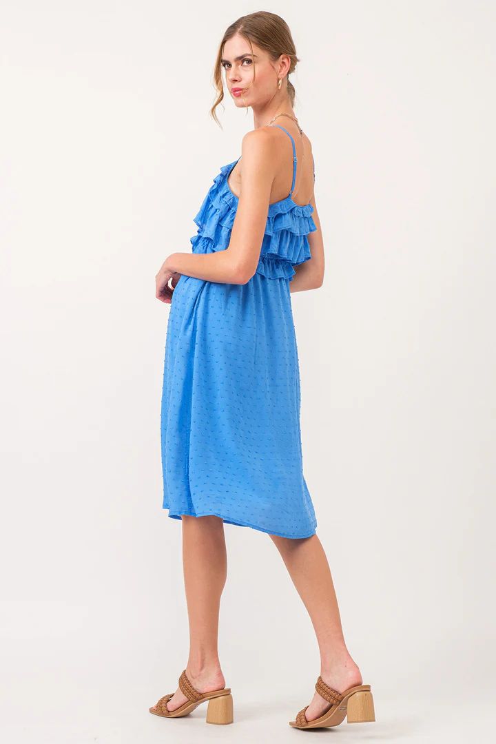 VALENTINA FRILLED DRESS-BLUE STAR - Kingfisher Road - Online Boutique