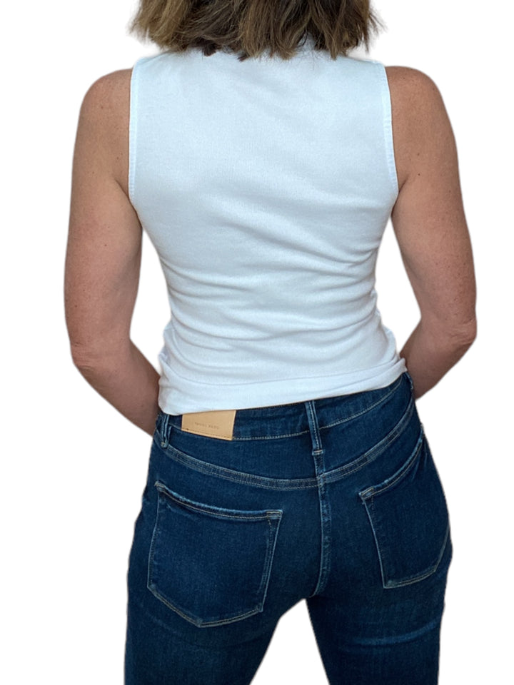 MONET RUCHED TANK-WHITE - Kingfisher Road - Online Boutique