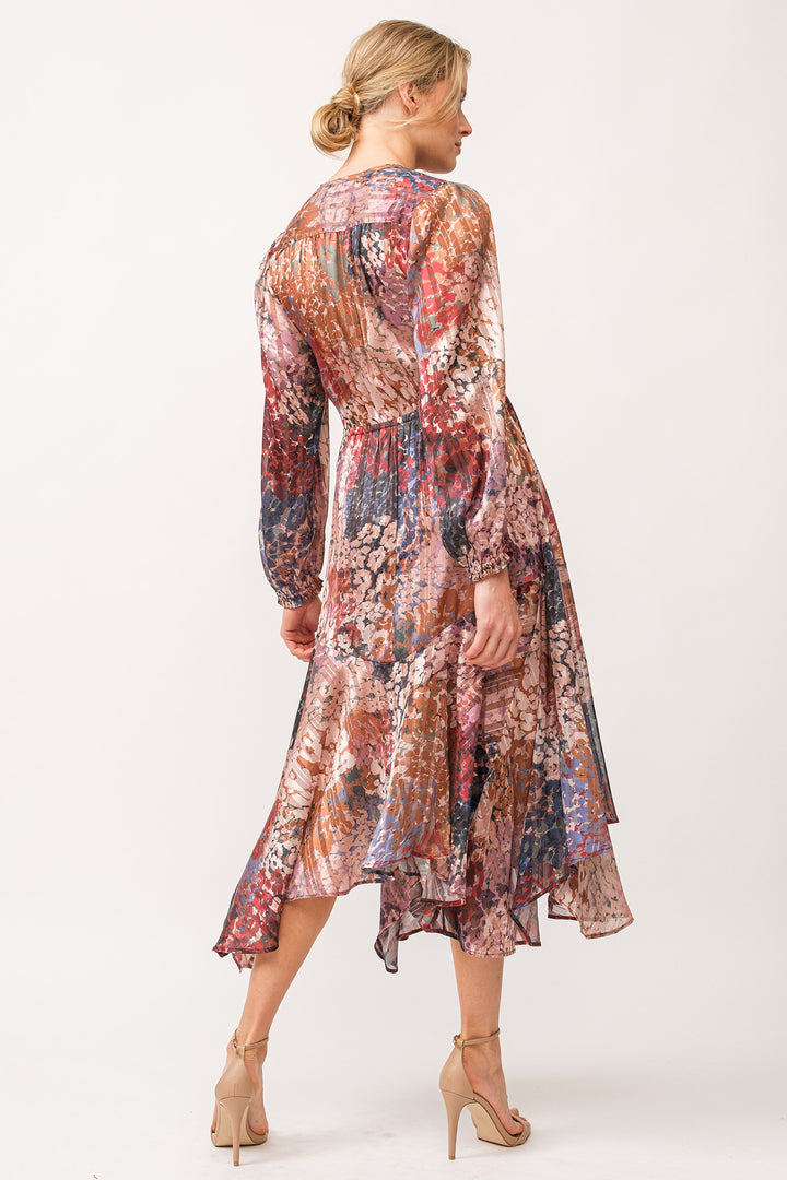 AMELIA HIDDEN PLACKET DRESS-TINSEL GARDEN - Kingfisher Road - Online Boutique