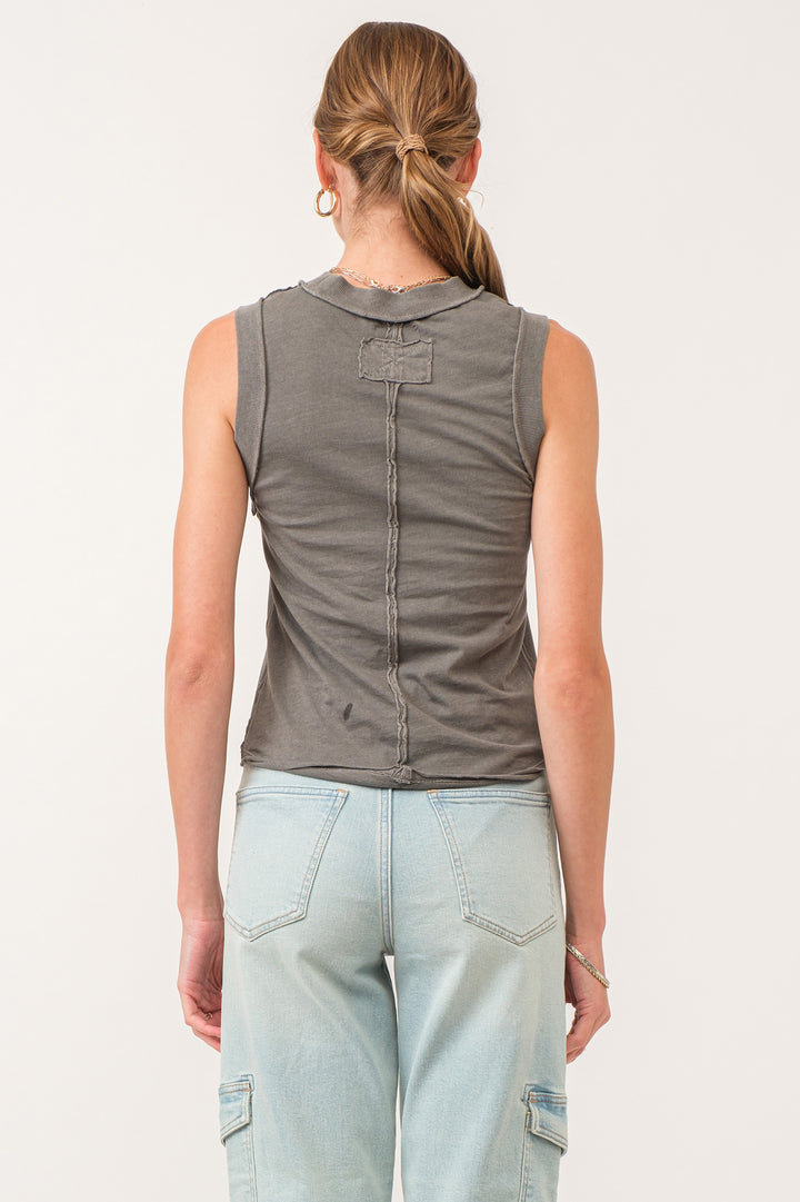 ZO ROUND NECK TANK-SMOKE GREY - Kingfisher Road - Online Boutique