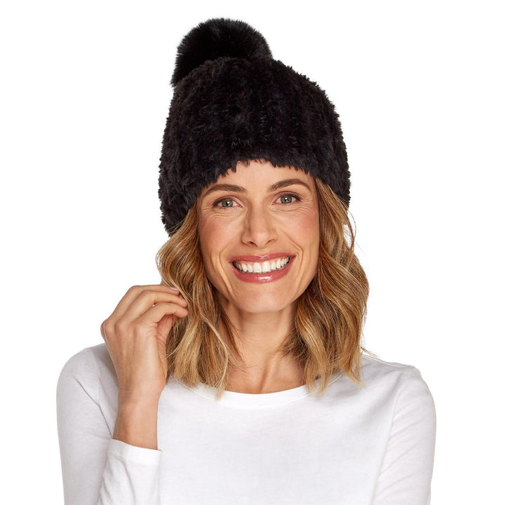 FAUX FUR HAT WITH POM - Kingfisher Road - Online Boutique