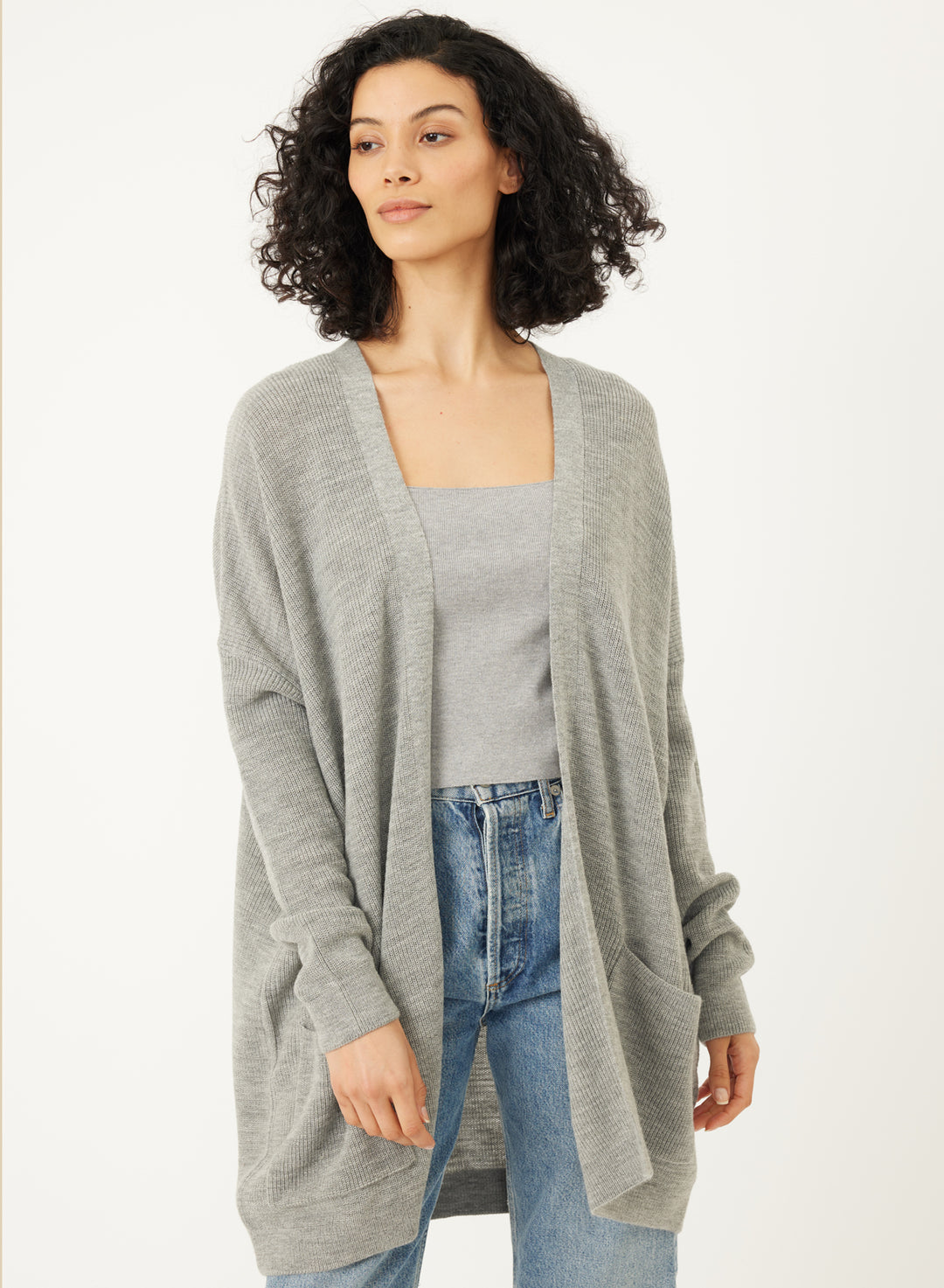 COOPER CARDIGAN-HEATHER GREY - Kingfisher Road - Online Boutique