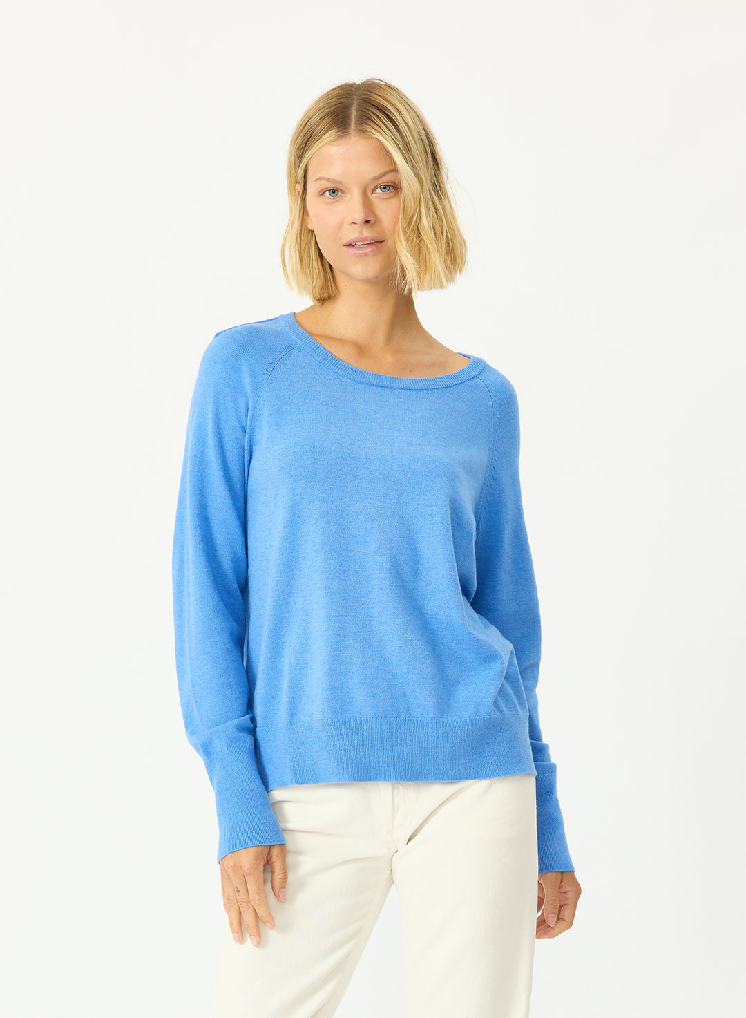 OTIS CREW NECK-CORNFLOWER - Kingfisher Road - Online Boutique