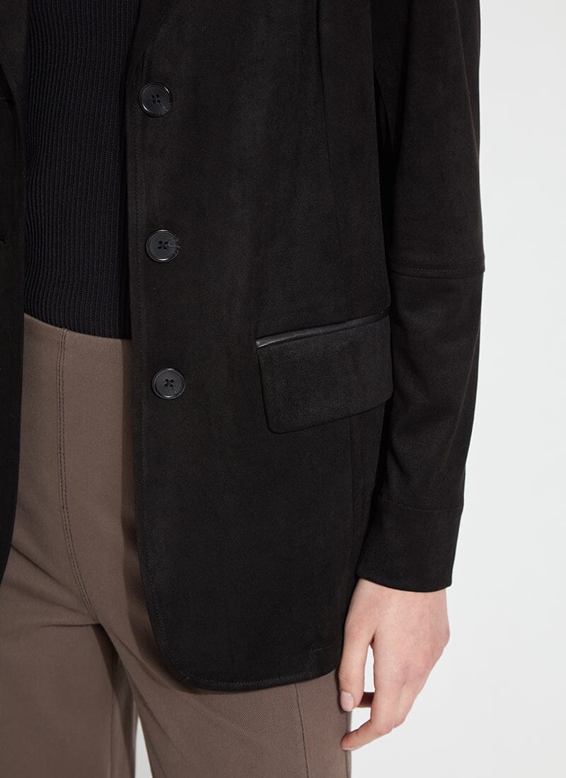 AUBREY SUEDE BLAZER-BLACK