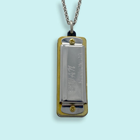 HARMONICA NECKLACE-SILVER