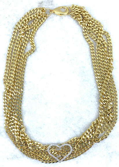 PACHY MULTI CHAIN HEART NECKLACE-GOLD - Kingfisher Road - Online Boutique