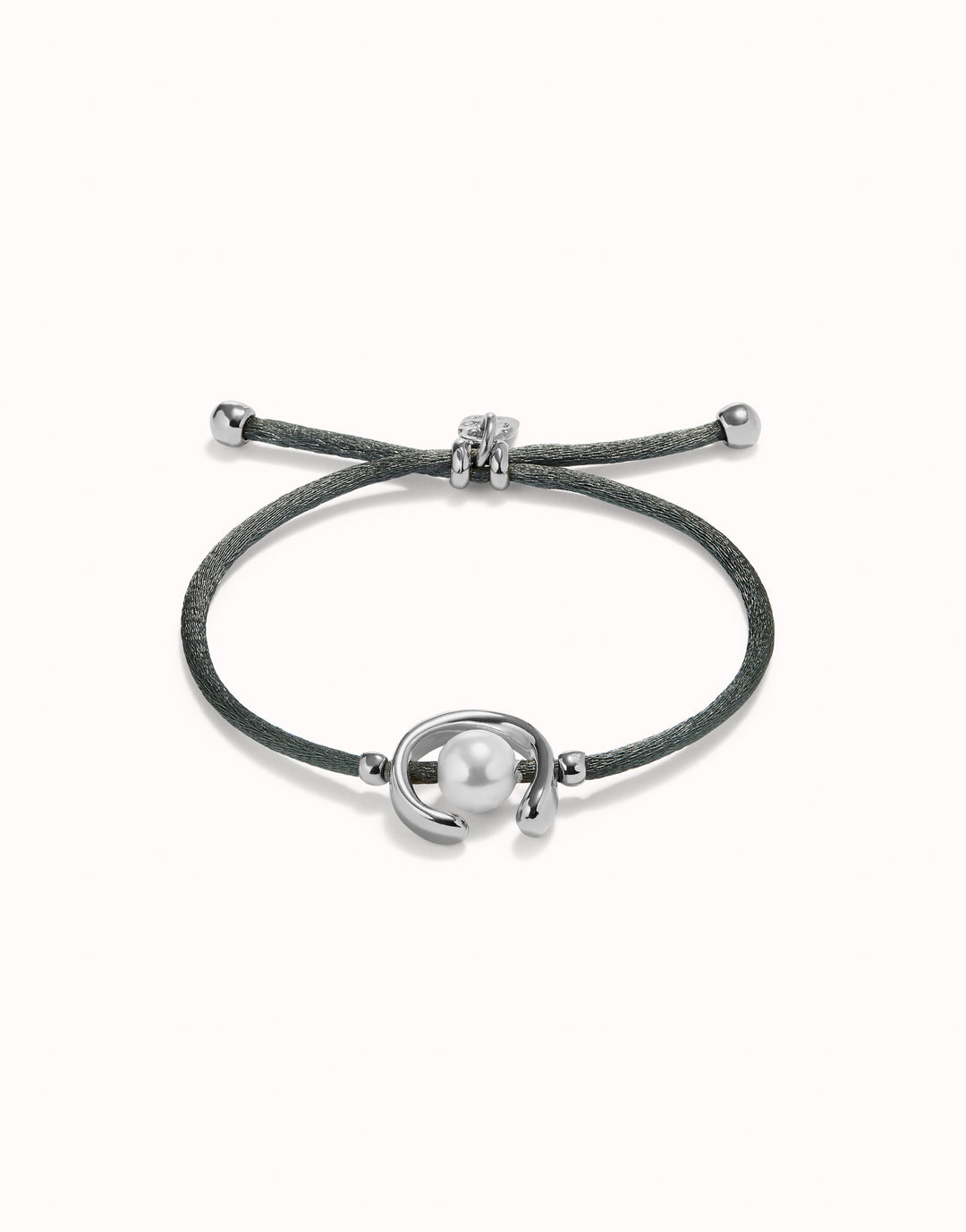 SILVER ADJUSTABLE PEARL GREY CORD BRACELET - Kingfisher Road - Online Boutique