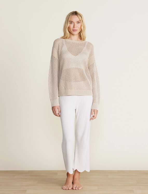 SUNBLEACHED OPEN STITCH PULLOVER-STONE - Kingfisher Road - Online Boutique
