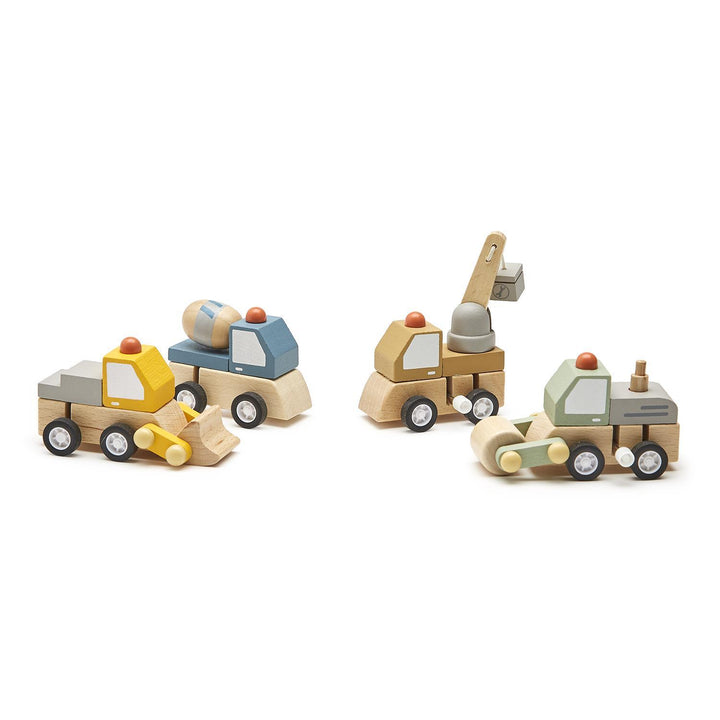 CONSTRUCTION VEHICLE WOODEN WIND-UP TRUCK - Kingfisher Road - Online Boutique