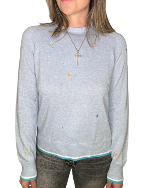 ELECTRIC EMBROIDERY SWEATER-FROST BLUE