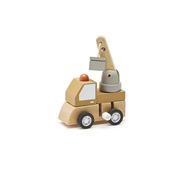 CONSTRUCTION VEHICLE WOODEN WIND-UP TRUCK - Kingfisher Road - Online Boutique