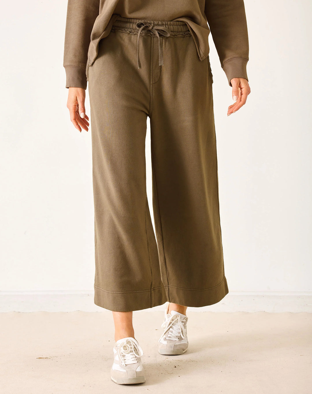 FRENCHIE CROPPED WIDE LEG PANT-MOCHA - Kingfisher Road - Online Boutique