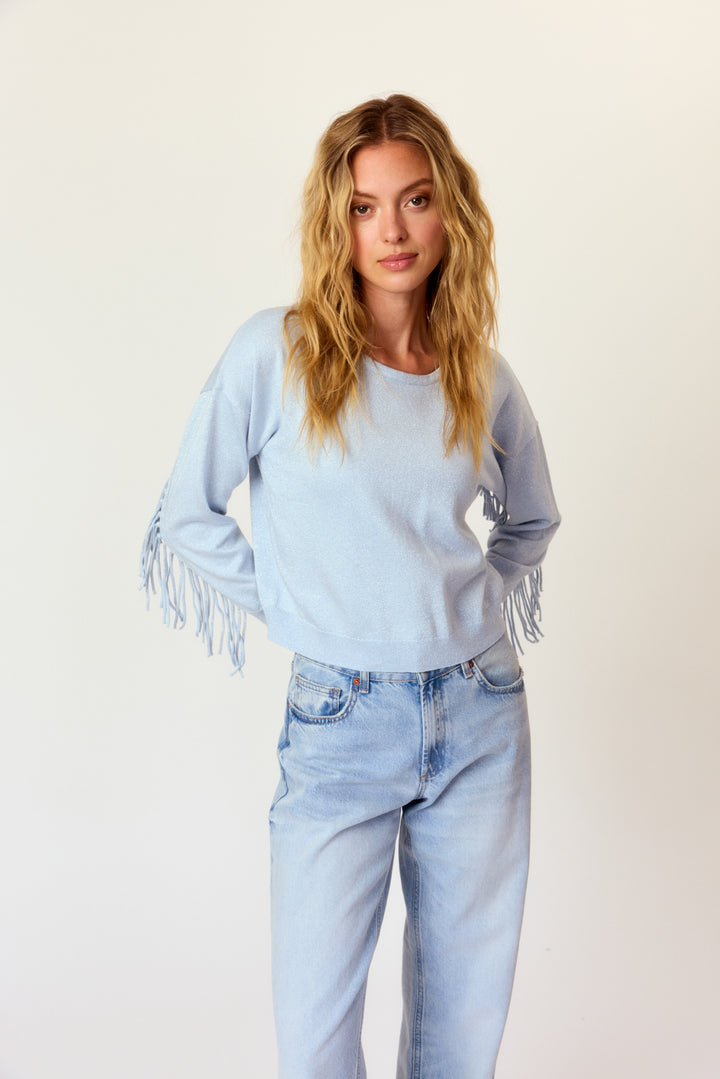 FRINGE SWEATSHIRT-ICE