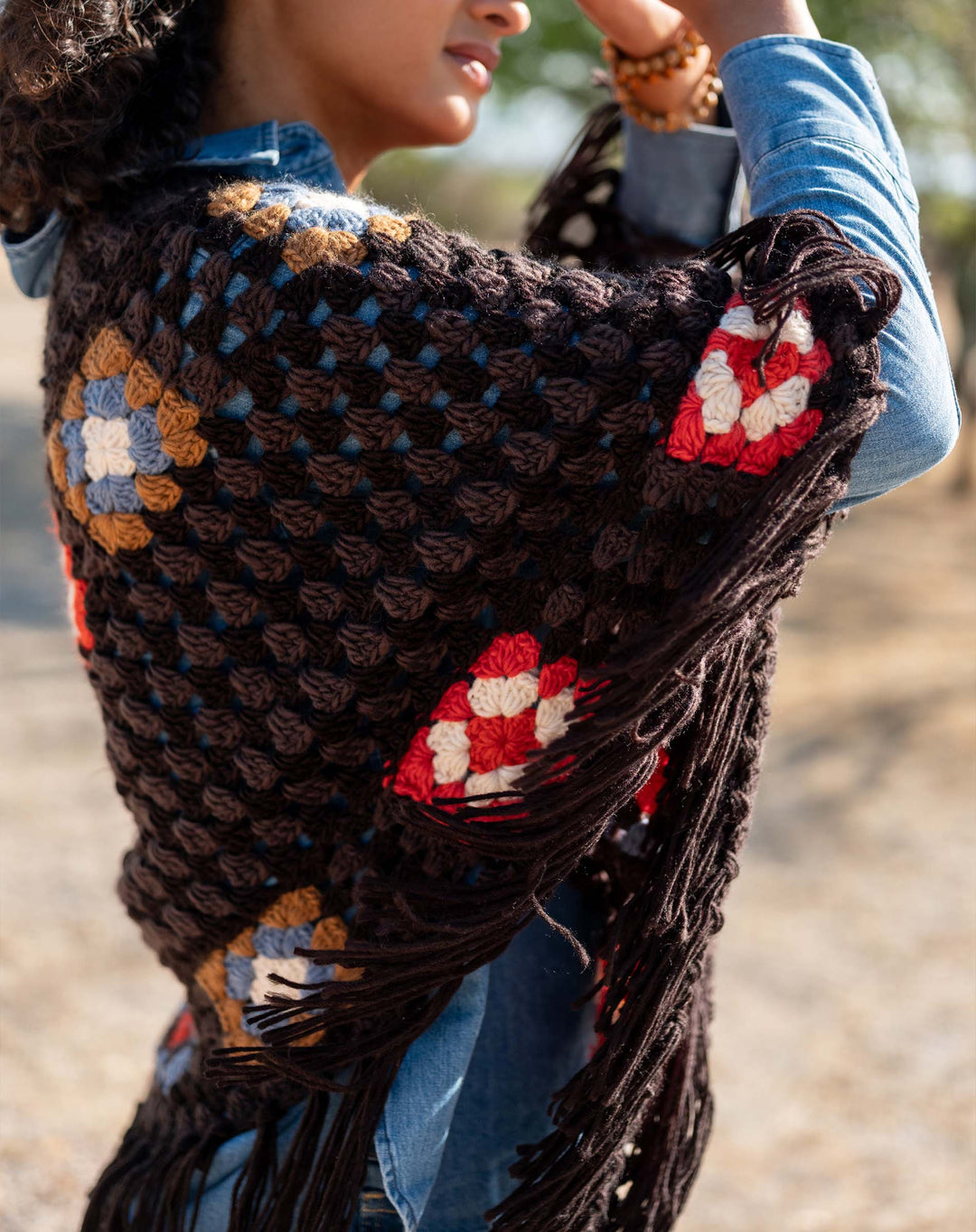 LA PAZ CROCHET PONCHO-MULTI COLOR - Kingfisher Road - Online Boutique