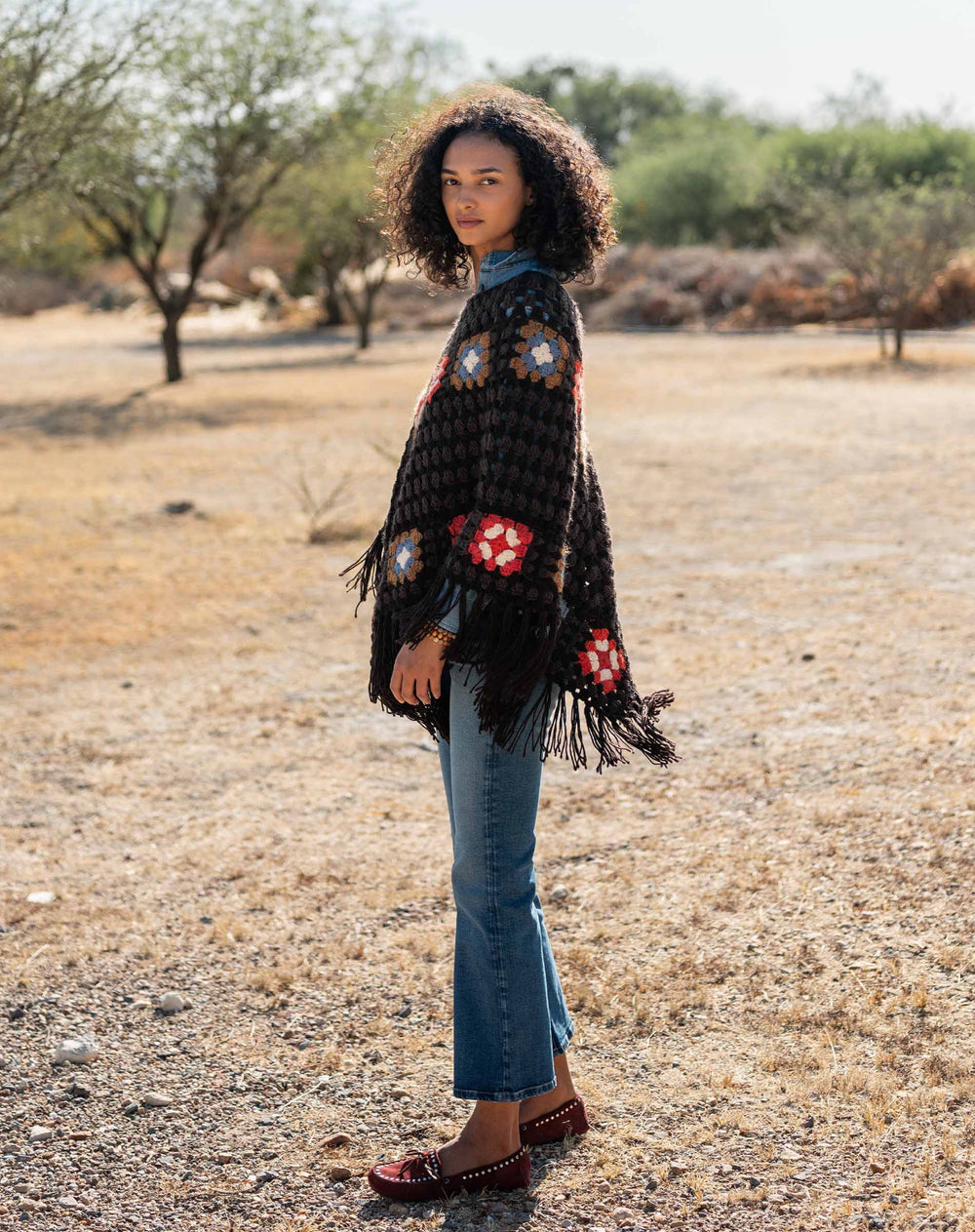 LA PAZ CROCHET PONCHO-MULTI COLOR - Kingfisher Road - Online Boutique