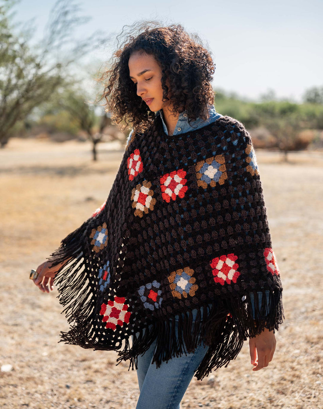 LA PAZ CROCHET PONCHO-MULTI COLOR - Kingfisher Road - Online Boutique