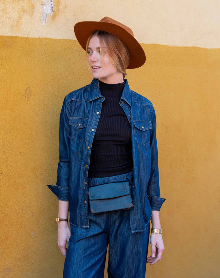 MARGOT BUTTON UP SHIRT-NIGHT RAIN - Kingfisher Road - Online Boutique