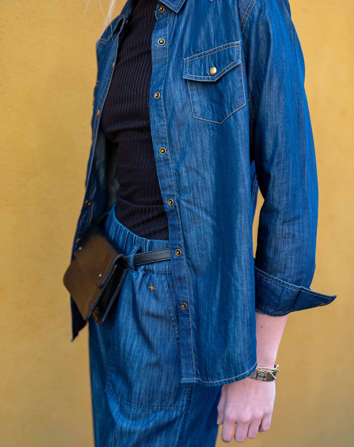 MARGOT BUTTON UP SHIRT-NIGHT RAIN - Kingfisher Road - Online Boutique