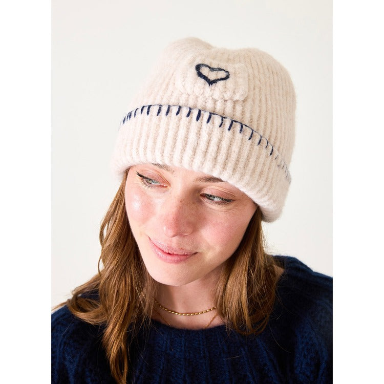 SAILOR LOVE WHIPSTITCH BEANIE-CREAM/NAVY - Kingfisher Road - Online Boutique
