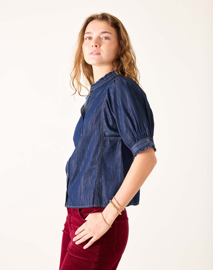SWEET CLEMINTINE BUTTON UP TOP-NIGHT RAIN - Kingfisher Road - Online Boutique