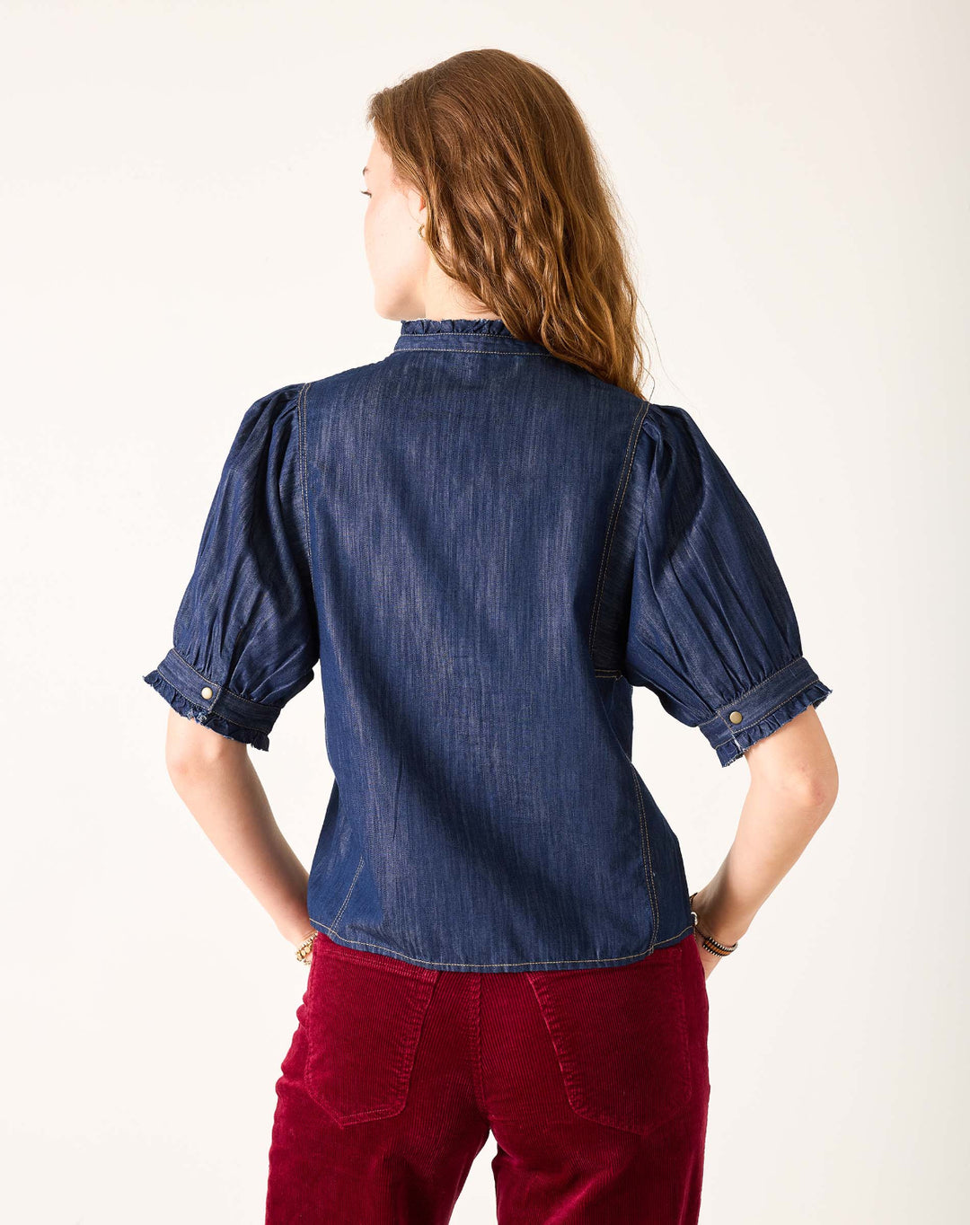SWEET CLEMINTINE BUTTON UP TOP-NIGHT RAIN - Kingfisher Road - Online Boutique