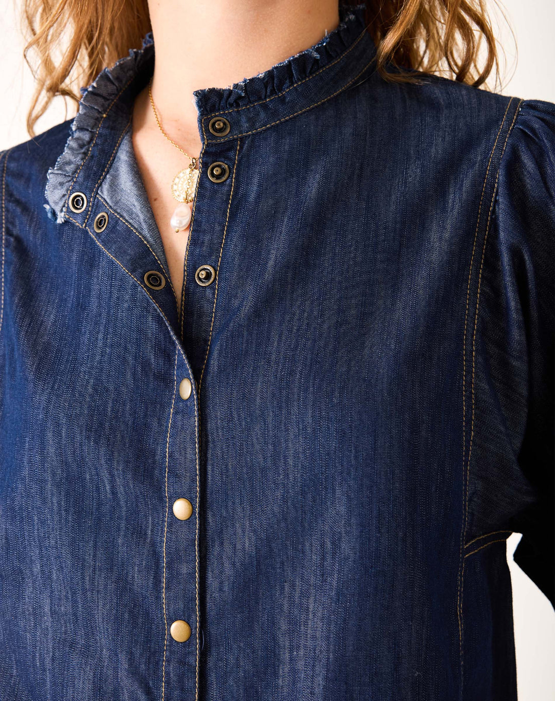 SWEET CLEMINTINE BUTTON UP TOP-NIGHT RAIN - Kingfisher Road - Online Boutique