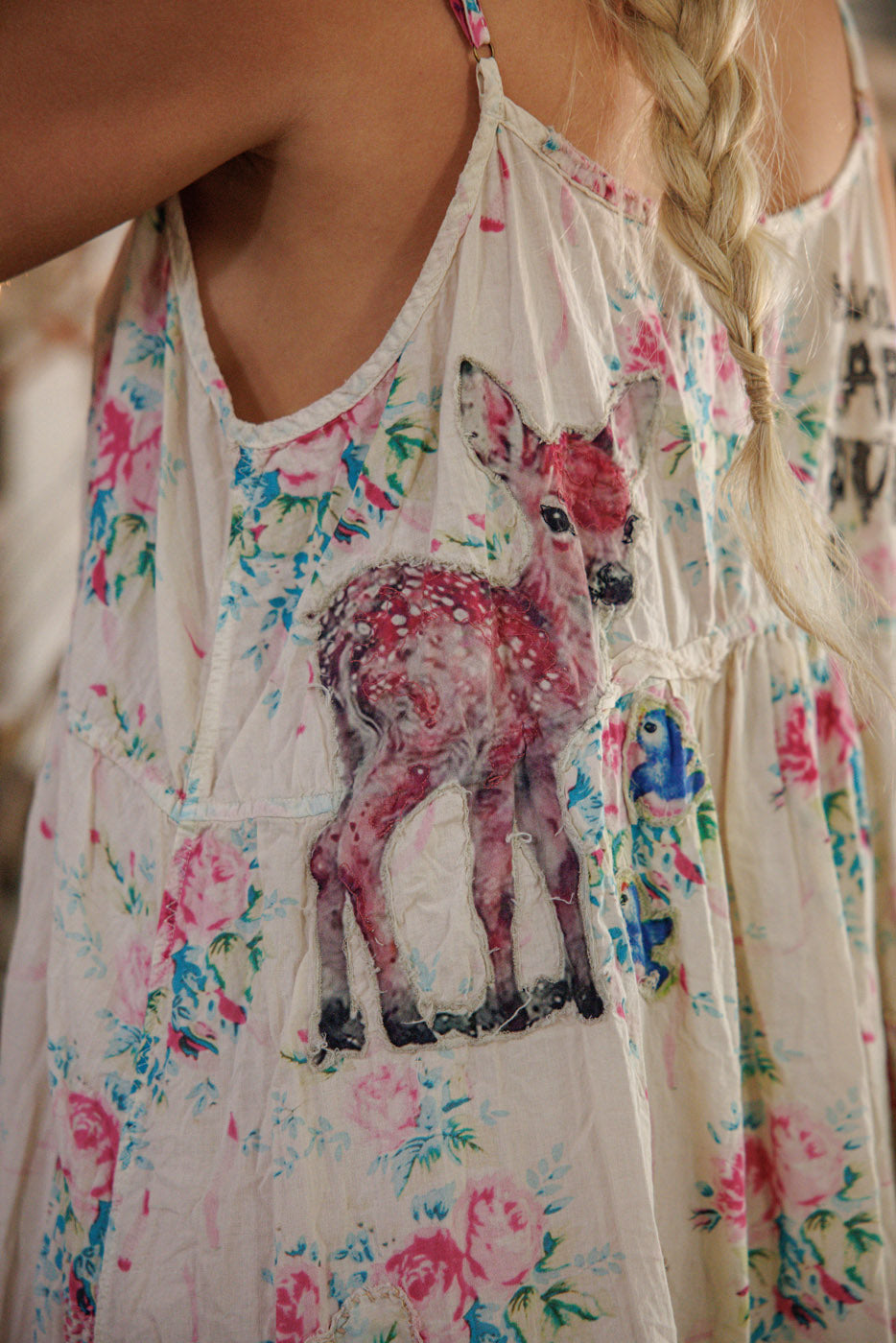 APPLIQUE VIANNEY SLIP DRESS-BED OF ROSES - Kingfisher Road - Online Boutique