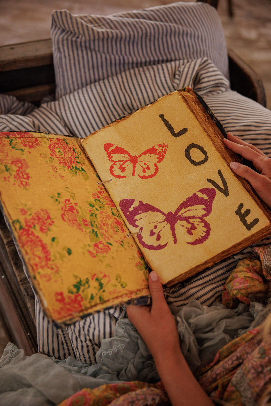 MARY AND ROSES NOTEBOOK-LAPIS - Kingfisher Road - Online Boutique