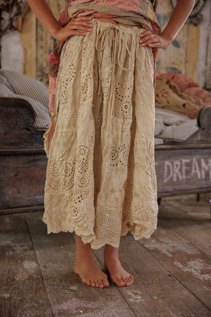 EYELET PATCHWORK PISSARRO SKIRT-SWAN - Kingfisher Road - Online Boutique