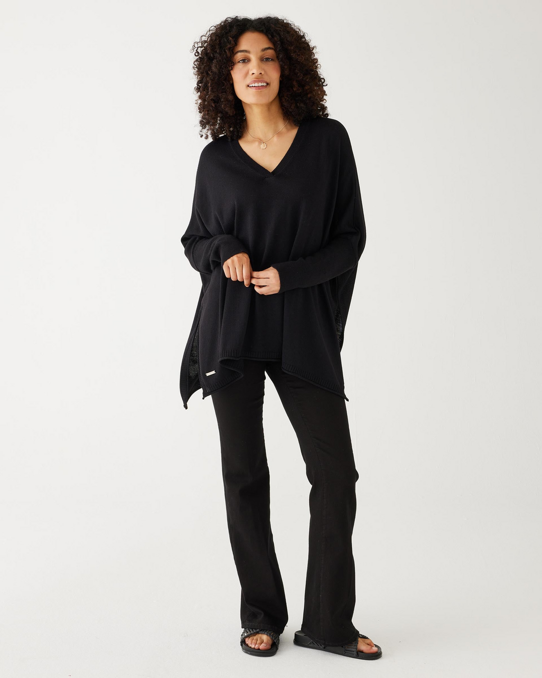 CATALINA V-NECK SWEATER-BLACK - Kingfisher Road - Online Boutique