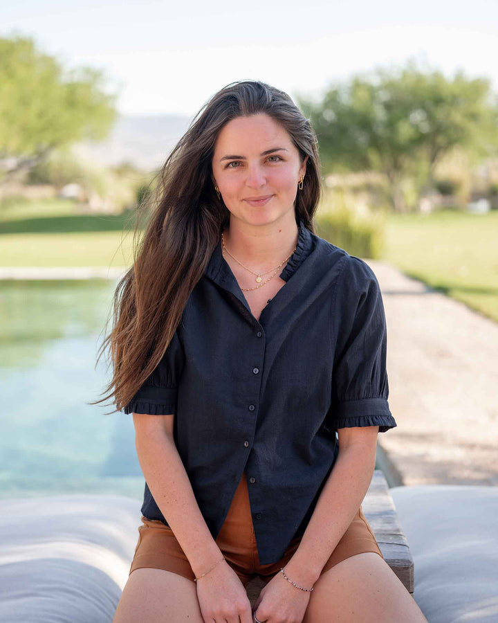 SWEET CLEMENTINE BUTTON UP TOP-MARITIME NAVY - Kingfisher Road - Online Boutique