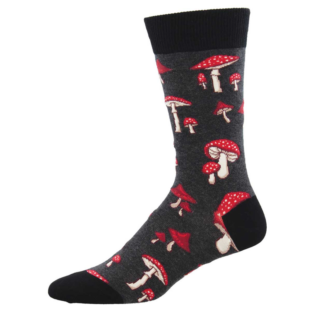 PRETTY FLY FOR A FUNGI CREW SOCKS-CHARCOAL HEATHER