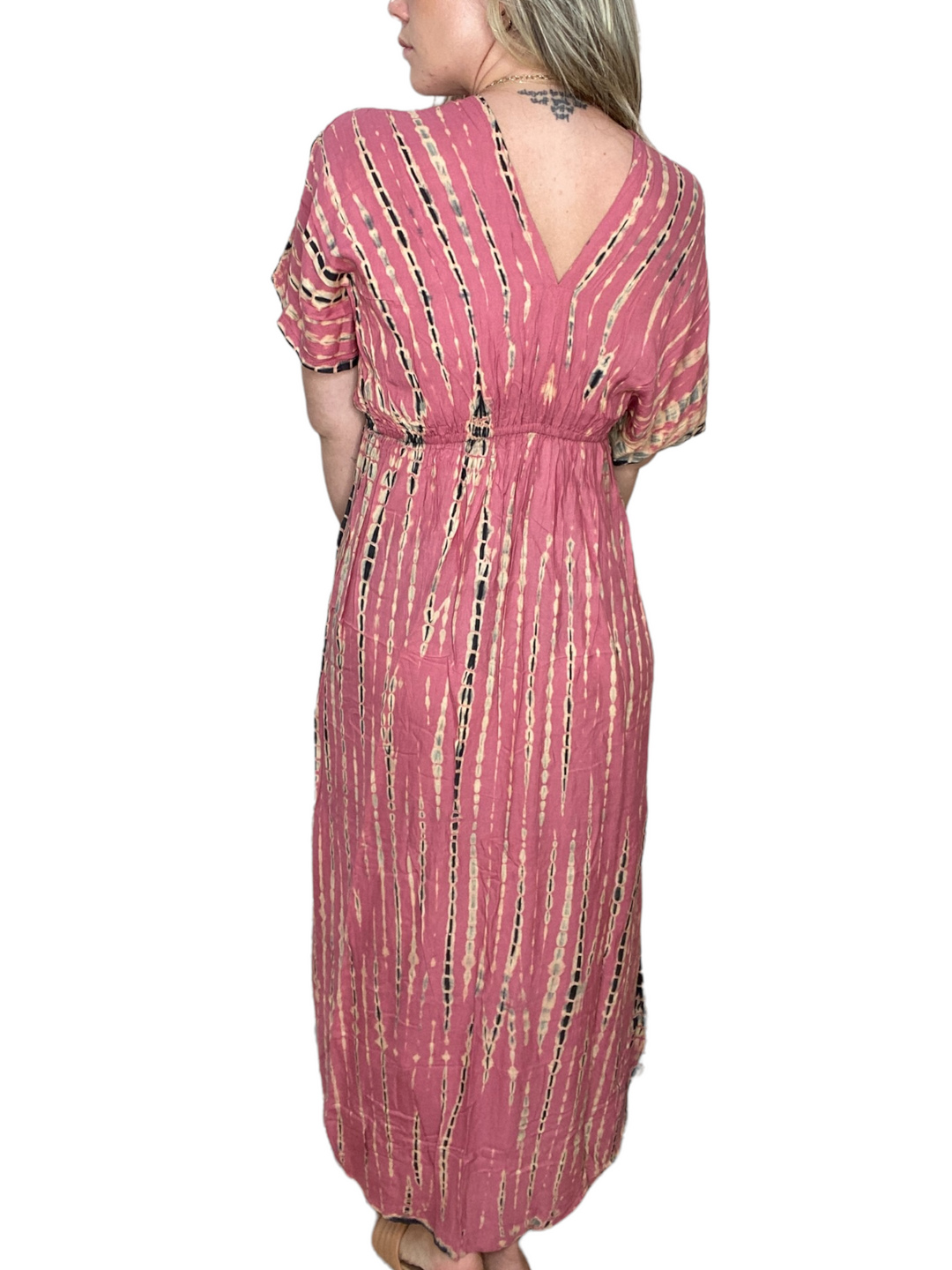 MAXI BUTTERFLY DRESS - BLUSH SHIBORI - Kingfisher Road - Online Boutique
