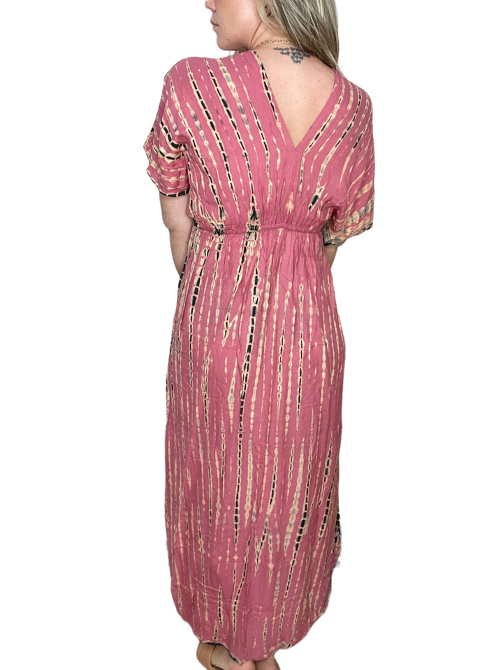 MAXI BUTTERFLY DRESS - BLUSH SHIBORI - Kingfisher Road - Online Boutique