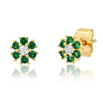 FLORAL STUD - GREEN - Kingfisher Road - Online Boutique