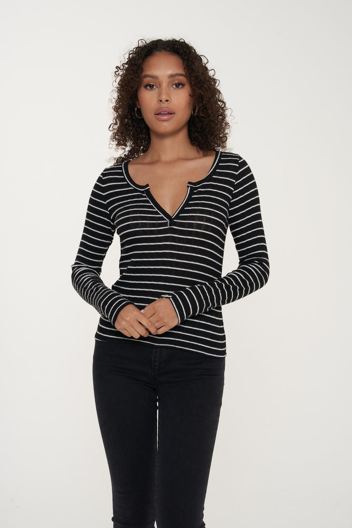 SAGE STRIPED COZY HENLEY - Kingfisher Road - Online Boutique