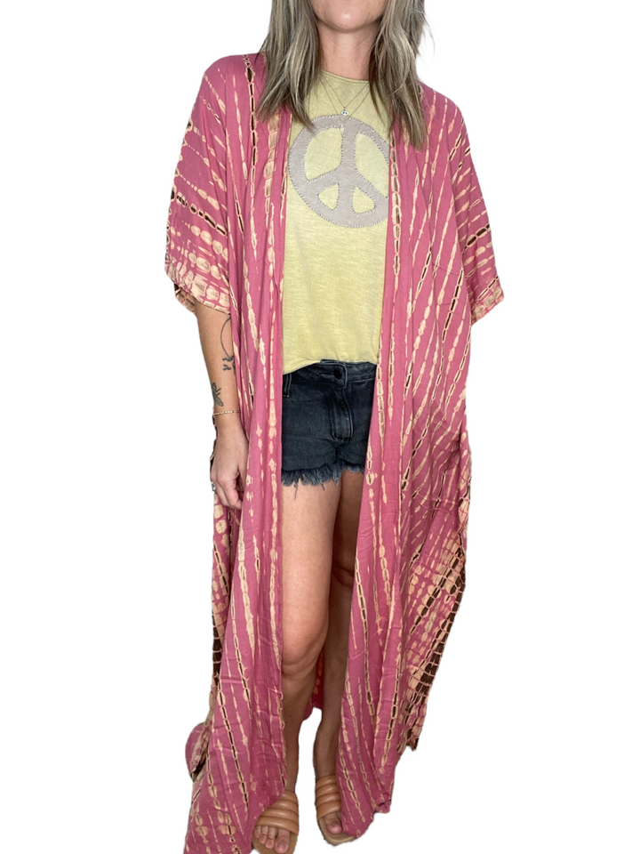 CALLIOPE DUSTER - BLUSH SHIBORI - Kingfisher Road - Online Boutique