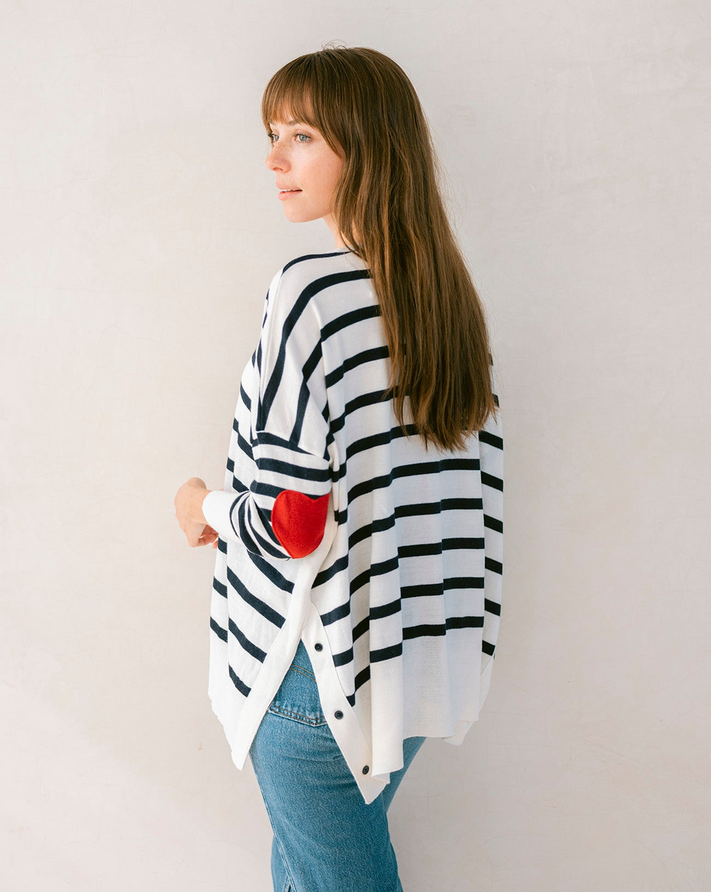 STRIPED WHITE NAVY AMOUR SWEATER - Kingfisher Road - Online Boutique