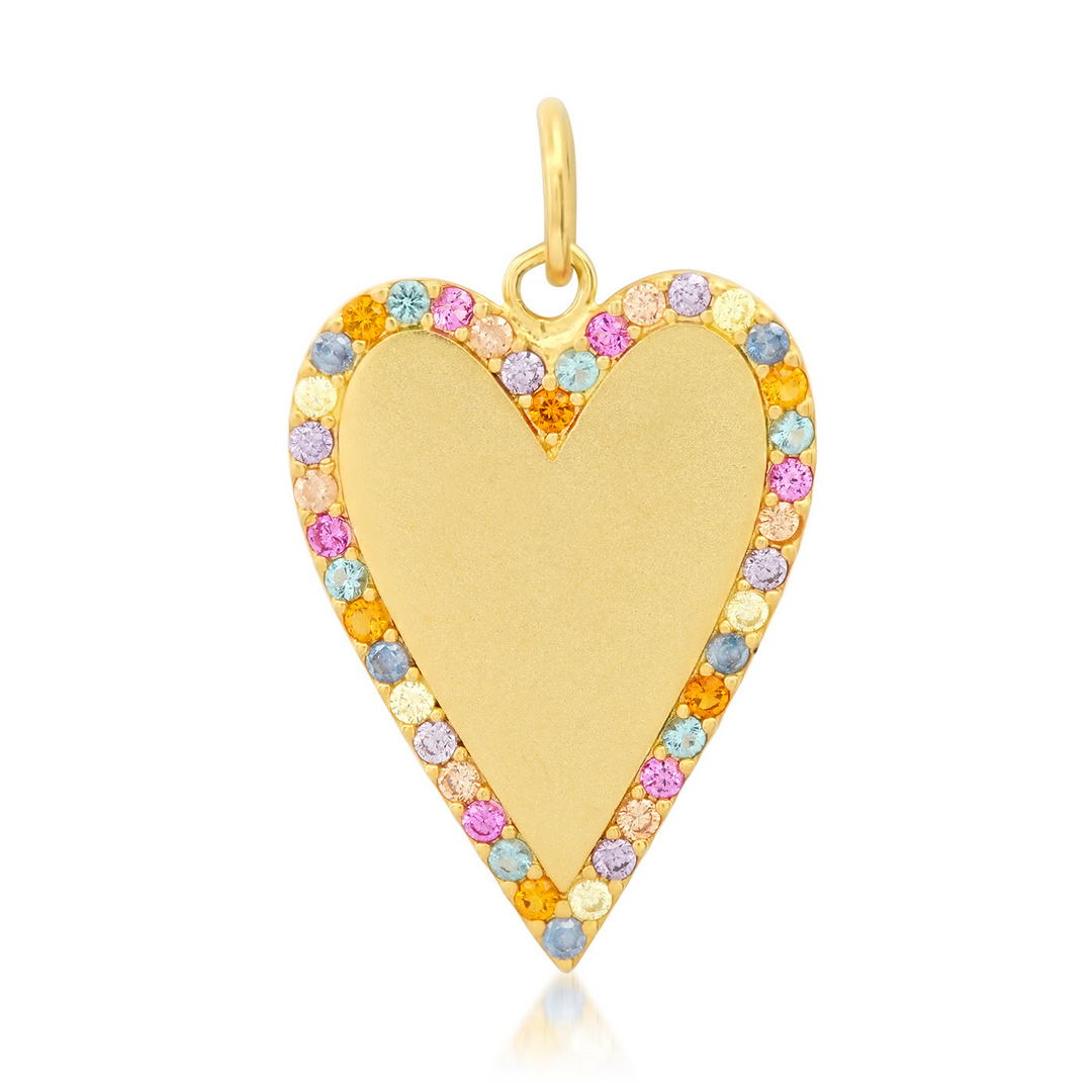 RAINBOW STONE HEART CHARM - Kingfisher Road - Online Boutique
