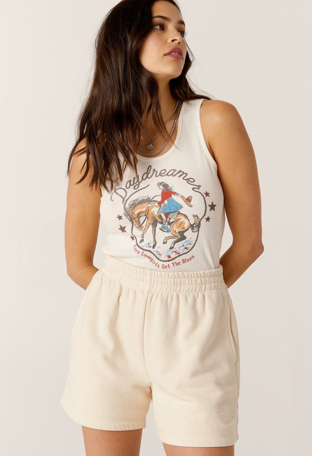 DAYDREAMER COWGIRL RIBBED TANK - Kingfisher Road - Online Boutique