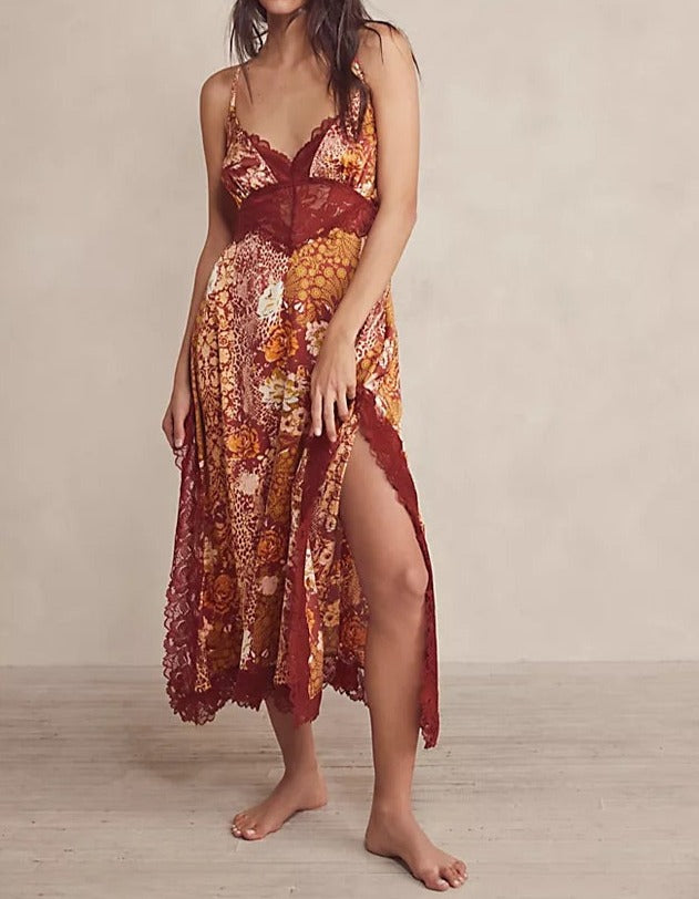 RIGHT NOW MIDI SLIP - AMBER COMBO - Kingfisher Road - Online Boutique