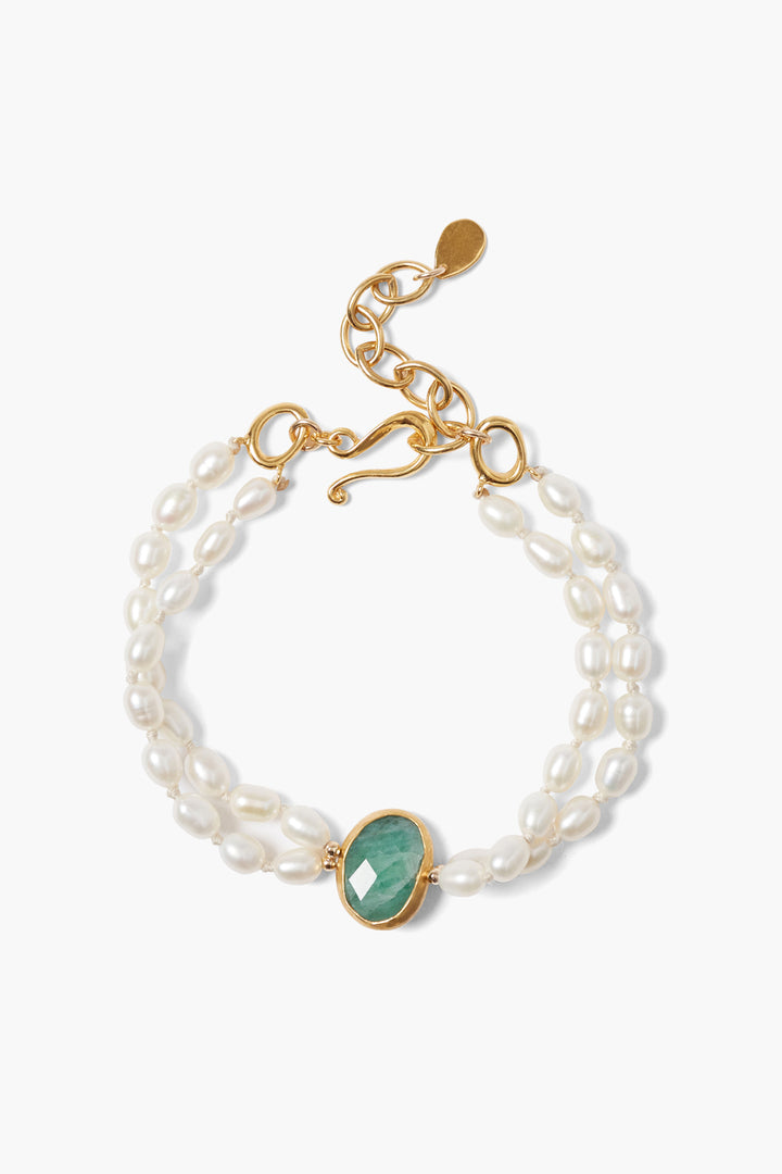 WHITE PEARL DOUBLE STRANDED BRACELET - Kingfisher Road - Online Boutique